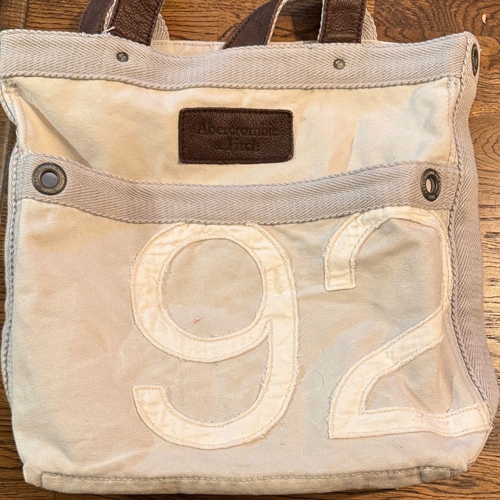Abercrombie & Fitch Beige and Brown Tote bag